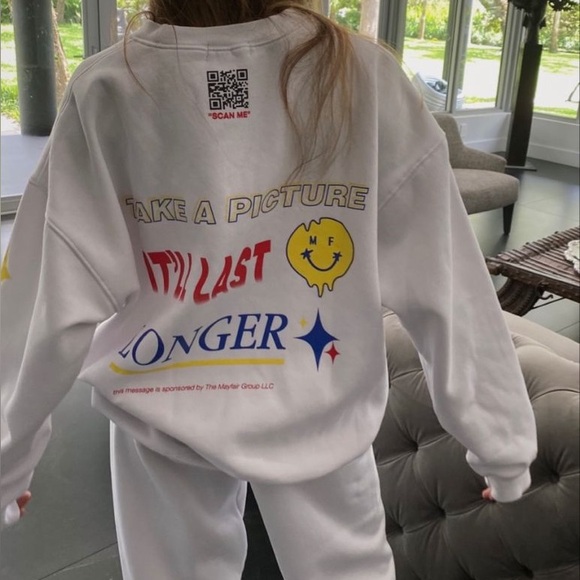 Mayfair White Graphic Sweatshirt with Colorful Print - Picture 8 of 12